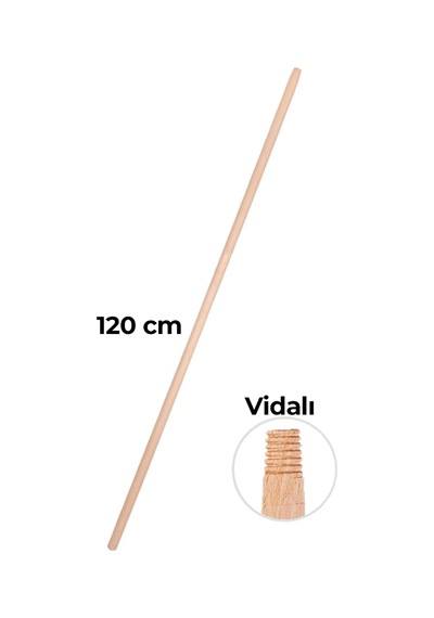 Gürgen Ağaç Vidalı Süpürge Sapı 120 Cm Ergonomik, Dayanıklı Ve Çok Amaçlı Temizlik Sapı