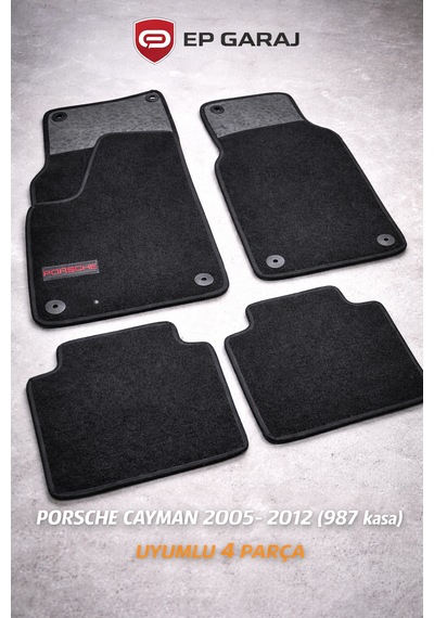 Porsche Cayman 2005-2012 987 Kasa Uyumlu Halı Paspas Özel Kesim, Kalın Tip