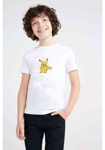 Tshirthane Pokemon Pikachu Baskılı Unisex Çocuk Beyaz T-Shirt