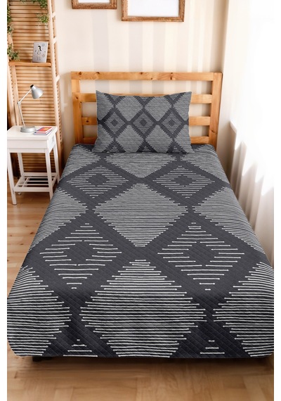 Antrasit Geometrik Genç Odası Tek Kişilik Pike Takımı - Gri Çizgili 160x220 Cm Kapitone Yatak Örtüsü Mercansı Kadife Sessizliği Antrasit Geometrik Genç Odası Tek Kişilik Pike Takımı - Gri Çizgili 160x220 Cm Kapitone Yatak Örtüsü Mercansı Kadife Sessizliği