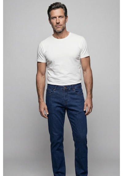 Bisse Lacivert Doğal Pamuk Denim 5 Cepli Erkek Pantolon Pnj25y25101 D39