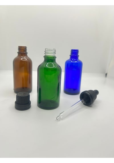 Cam Şişe 10 Cc / 30 Cc / 50 Cc - 18mm Yeşil / Mavi / Amber Cam Şişe 10 Cc 18 Mm Mavi