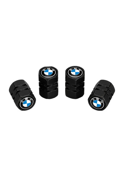 Bmw Logo Baskılı Universal Sibop Kapağı Seti - Siyah 4 Adet