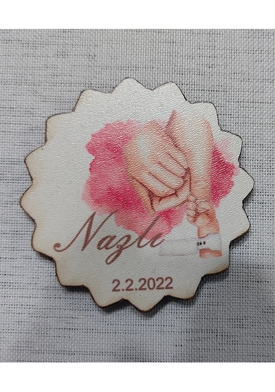 6 CM Hoşgeldin Bebek Magnet Söz Nişan Nikah Düğün 25 Adet Kız