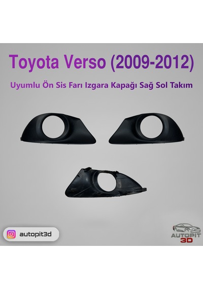 Toyota Verso 2009-2012 Uyumlu Ön Sis Farı Izgara Kapağı Takımı Sağ + Sol