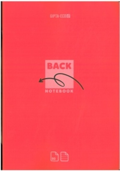 Gıpta Back Tel Dikiş Plastik Kap Defter A4 80 Yp Çizgili Kırmızı