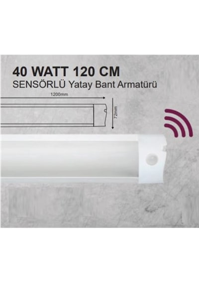 30 Adet 120 Cm 40w Sensörlü Beyaz Led Bant Armatür Beyaz Beyaz