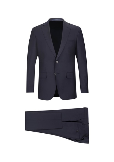 Hatemoğlu Lacivert Slim Fit Mono Yaka Klasik Takım Elbise 2958726 Lacivert