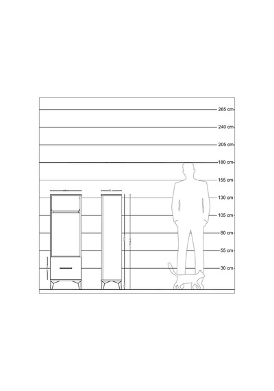 Arges Dolap Tek Raflı Tek Çekmeceli Tek Askılı 44x30x134 Antr... Antrasit