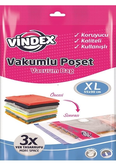 VİNDEX VAKUMLU POŞET XL BOY TEKLİ 55*90 CM