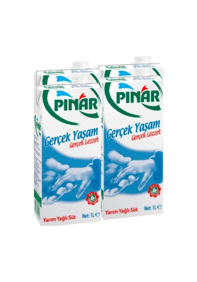 Pınar Yarım Yağlı Süt 4 x 1 L