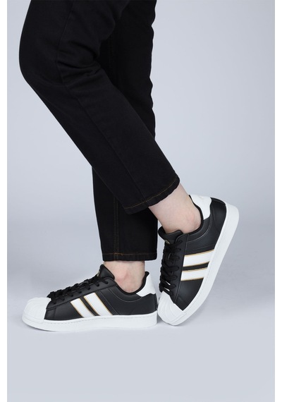 28787 Siyah - Beyaz Kadın Sneaker Günlük Spor Ayakkabı
