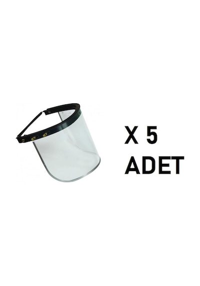 Barete Takılabilen Şeffaf Yüz Siperliği Vizör+ Vizör Tutucu X 5 Adet