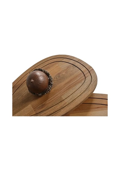 Favdecor Sweet Masif Doğal Ahşap Sehpa Set Ceviz
