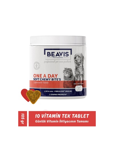 10'u 1 Arada Vitamin Günlük Kedi Köpek Multivitamin Çiğneme Tableti 105 Gr