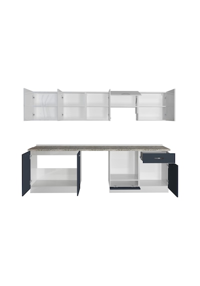 Decoraktiv Elite 280 Ankastre Fırın Modüllü Mdf Hazır Mutfak Dolabı - Tezgah Dahil - Antrasit - Beyaz Decoraktiv Elite 280 Ankastre Fırın Modüllü Mdf Hazır Mutfak Dolabı - Tezgah Dahil - Antrasit - Beyaz
