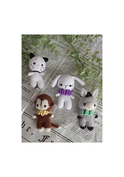 Amigurumi Organik Örgü Hayvan Oyuncak Uyku Arkadaşı Ayıcık, Kedi, Tavşan, Sıpa, Maymun, Tilki