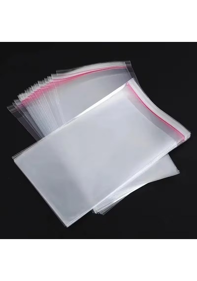 Hg Ambalaj 100 Adet 15x25 Cm Bantlı Yapışkanlı Şeffaf Opp Jelatin Poşet 15x20+5