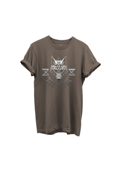 Kurt Ve Türk Özel Koleksiyon Serisi-1 Tasarım Baskılı %100 Pamuk T-shirt Kahverengi