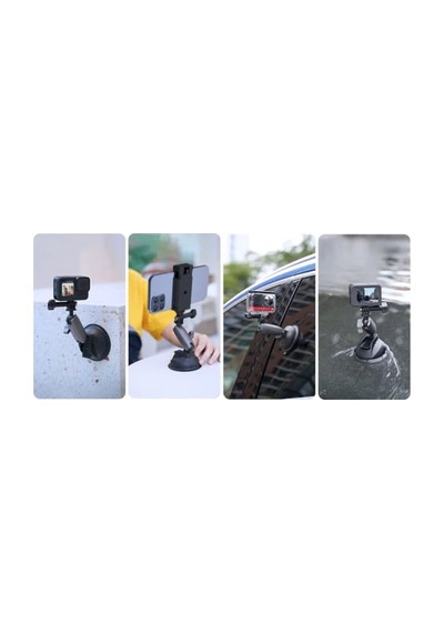 Alüminyum Vakumlu Kamera Tutucu 360 Döner Çift Mafsallı Crab Claw Kelepçe, Gopro, Djı Osmo, Insta360 Ve Cep Tel