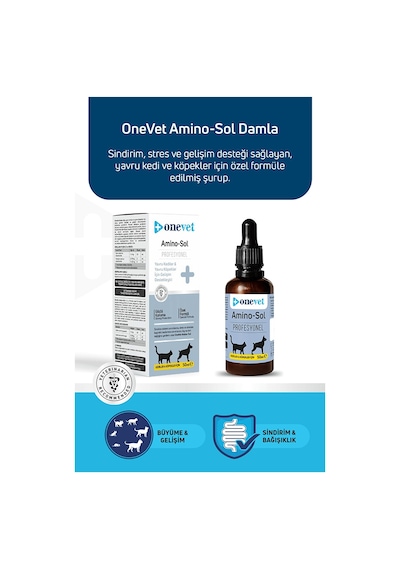 Onevet Yavru Kedi ve Köpekler İçin Gelişim Destekleyici Amino-Sol Damla 50 Ml