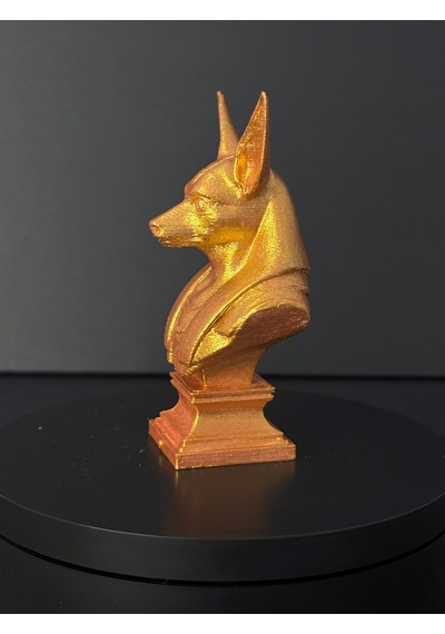 Antik Altın Renkli Anubis Büstü Dekoratif Obje Mısır Temalı Heykel