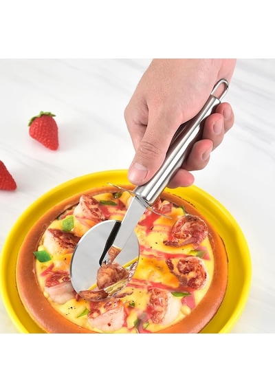 Paslanmaz Çelik Pizza Ruleti, Hamur Kesici, Profesyonel Mutfak Aleti 20 Cm Pizza Kesici Tekerlek Yapışmaz Bıçak,çe Diğer