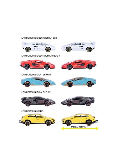 Majorette Lamborghini 5'li Araba Seti Çok Renkli