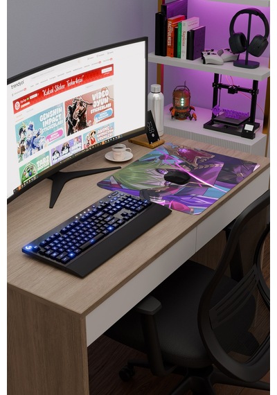 Kuki Shinobu Genshin Impact Anime Oyuncu V4 - 48x40 Xl Gaming Mouse Pad Fare Altlığı
