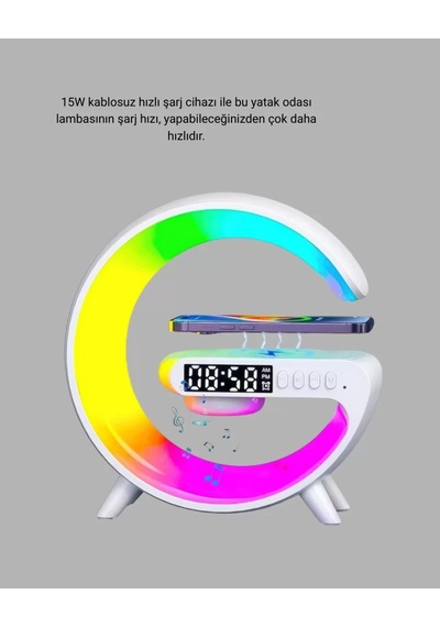 Home Akıllı Uyku Lambası Gündoğumu Alarmı Kablosuz Şarj Ve Müzik Çalar