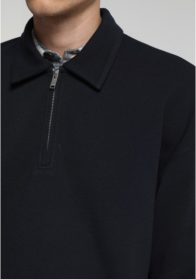 Colin's Colins Relaxed Fit Polo Yaka Düz Erkek Lacivert Sweatshirt Cl1082016 Q1.v2 Nav