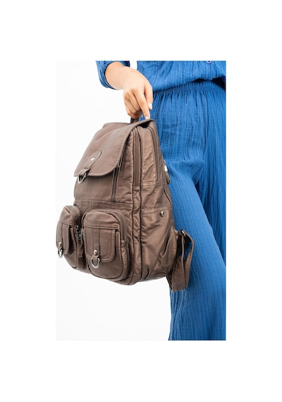 571 Collections Yıkanmış Deri Sırt Çantası Bronz Model: 571-11-11e - Bronz