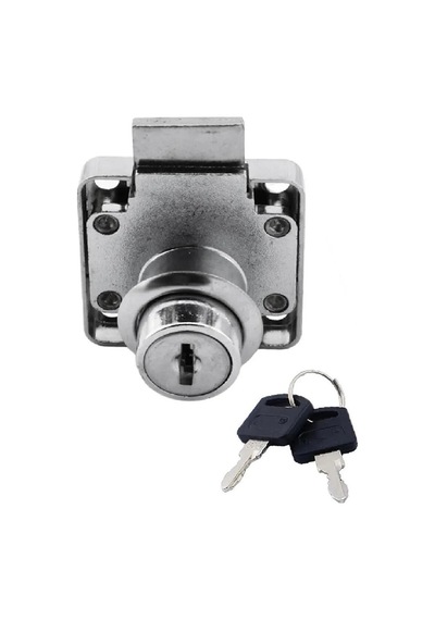 Çekmece Dolap Kilidi 2 Anahtarlı Metal Mobilya Kilidi 40x40 Mm 16 Vida Ve 4 Karşılık Aparatı Dahil