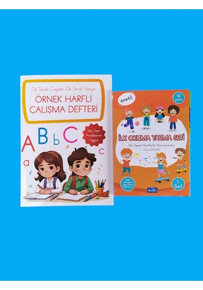 Anetil- Ilk Okuma Yazma Seti 10 Kitap Ve Örnek Harfli Çalışma Defteri Yeni Müredata Göre