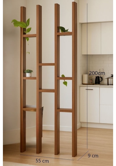 Ahşap Trend Seperatör Paravan Raflı 55x200 Cm
