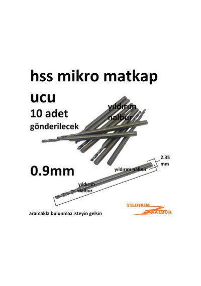 Mikro Hss Metal 0.9mm Matkap Ucu Kalın Sap Kıl Micro Hss Metal Uç