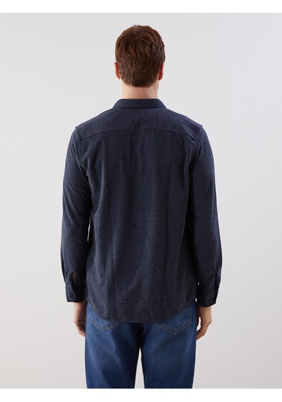 Lcw Eco Lacivert Regular Fit Uzun Kollu Gabardin Erkek Gömlek
