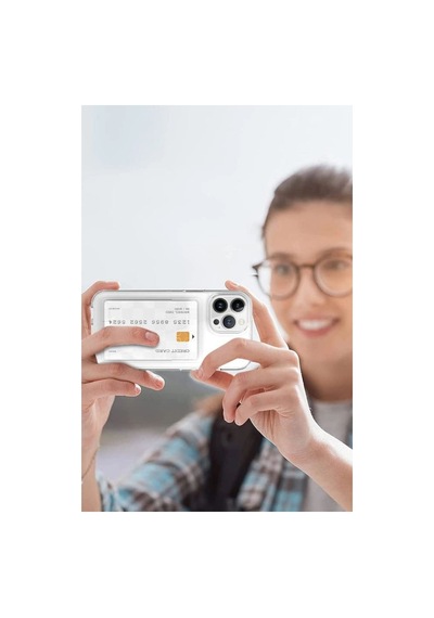 Apple İphone Uyumlu 14 Plus Kılıf Kart Şeffaf Silikon - Şeffaf Çok Renkli