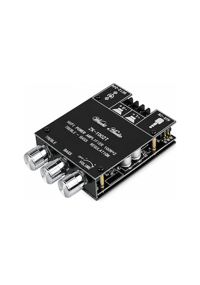 Zk-1002t 2x100w Bluetooth 5.0 Tpa3116d2 Stereo Amfi Modülü Bas/tiz Kontrollü