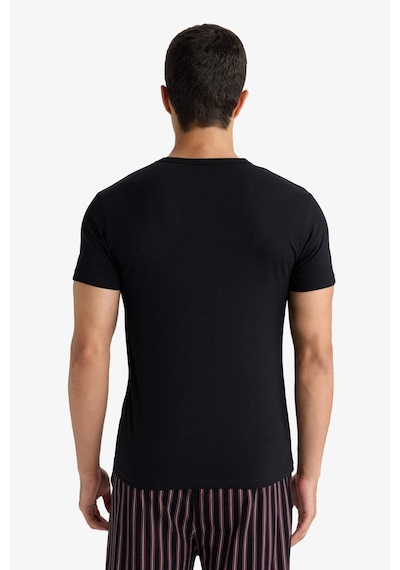 Defacto Slim Fit Dar Kesim V Yaka Üst L4884az25aubk27 Siyah