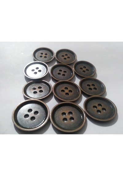 11 Adet 1.6 Cm Kahverengi Metal Düğme