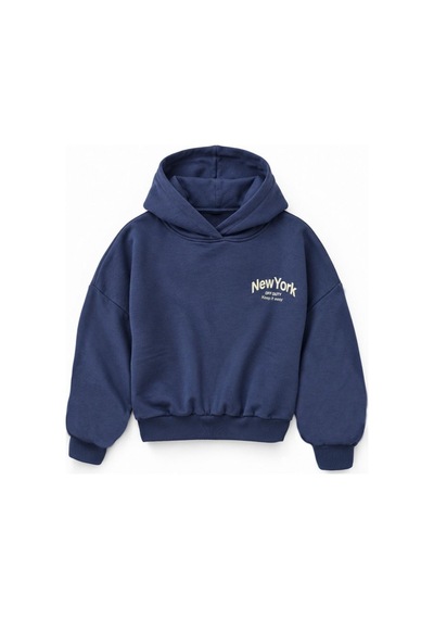 Hiccup Grafik Baskılı Oversize Sweatshirt Lacivert