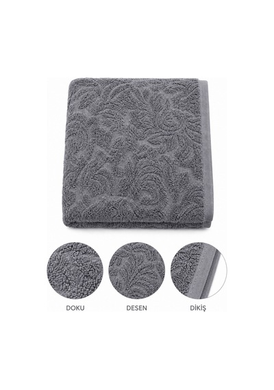 Büyük Banyo Havlusu 90x150 Cm Ivy Collection 650 Gr Gri