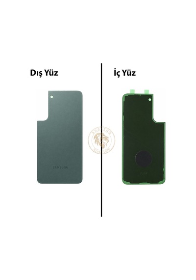 Samsung Galaxy S22 Plus Yeşil Renk Arka Kapak Arka Cam Batarya Kapağı Pil Kapağı Lazer Kesim Back Cover Galaxy S22 Plus Uyumlu