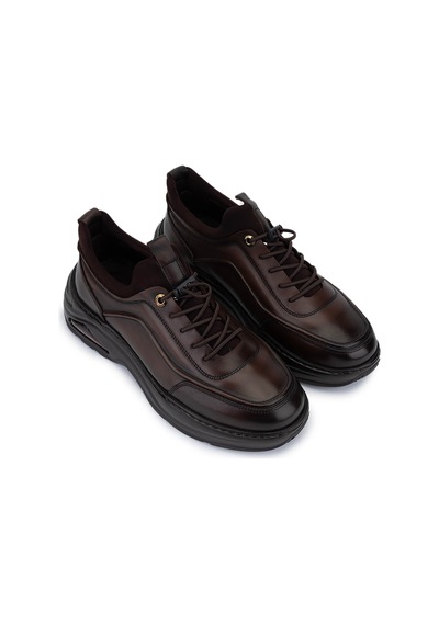 Tamer Tanca Erkek Hakiki Deri Kahve Sneakers & Spor Ayakkabı 298 3138-2527 Erk Ayk Sk25-26 Kahve Slvr Alkl Kahve