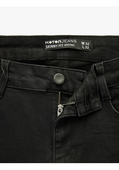 Koton Normal Bel Cepli Skinny Fit Jean Pantolon - Michael Jean Siyah 6sam40073nd Siyah