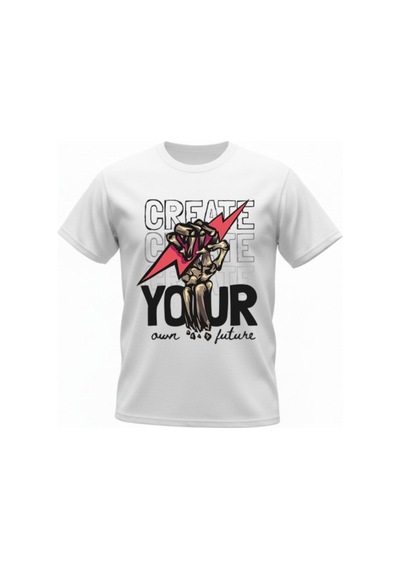 Urbantrendstore Unisex Future Oversize Fit Rahat Geniş Salaş T-shirt Günlük Tişört Beyaz