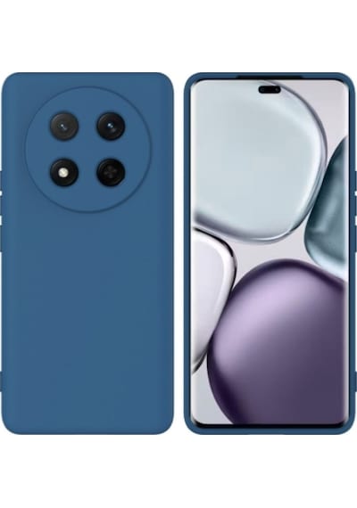 Honor Magic 7 Lite Uyumlu Silikon Kılıf - Kamera Korumalı Esnek Pastel Renk Kapak - Lacivert Lacivert