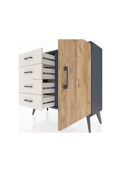 Arges Şifonyer Tek Raflı 4 Çekmeceli Tek Kapaklı 88x30x80 Antrasit-çam/aytaşı Çam/aytaşı Arges Şifonyer Tek Raflı 4 Çekmeceli Tek Kapaklı 88x30x80 Antrasit-çam/aytaşı Çam/aytaşı
