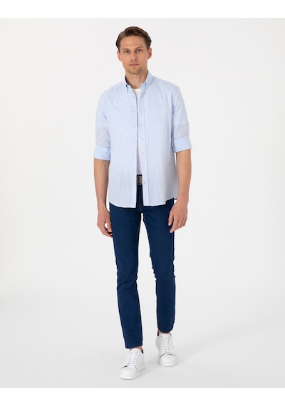 Pierre Cardin Erkek Açık Mavi Gömlek Desenli 50307025-vr003 Açik Mavi